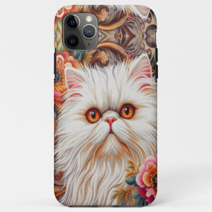 Perzische kitten bloemen, Bloemrijke verrukking Pe iPhone 11 Pro Max Hoesje