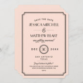  Perzische Kunst Deco Monogram sparen de Datum Save The Date (Voorkant / Achterkant)