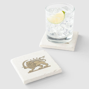Perzische Leeuw en Zon Stenen Onderzetter