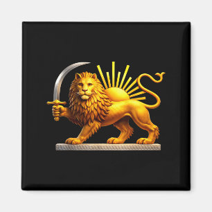Perzische leeuw, Iraanse vlag, leeuw & zon embleem Magneet