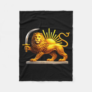 Perzische leeuw, Iraanse vlag, leeuw & zon symbool Fleece Deken