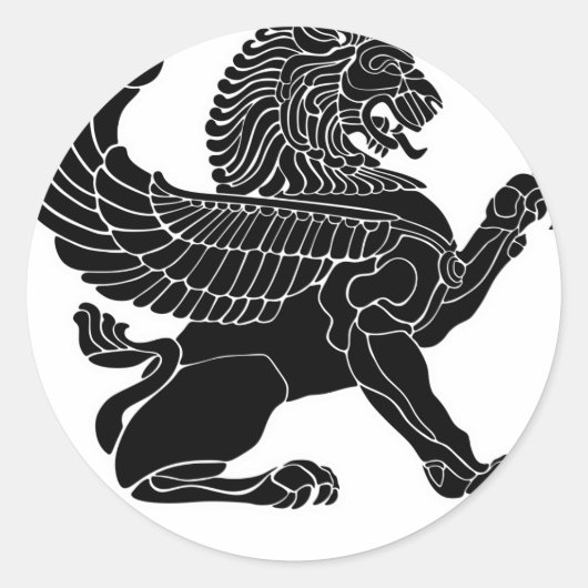 perzische leeuw ronde sticker (Voorkant)