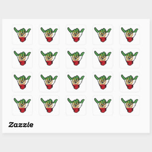 Perzische Leeuw Shaka Hand Vierkante Sticker