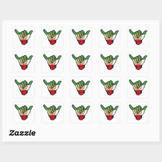 Perzische Leeuw Shaka Hand Vierkante Sticker