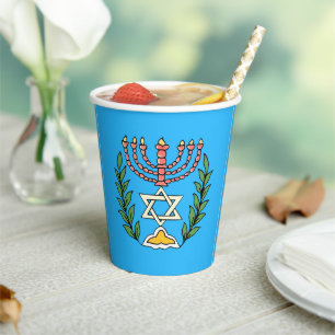 Perzische Magen David Menora Papieren Bekers