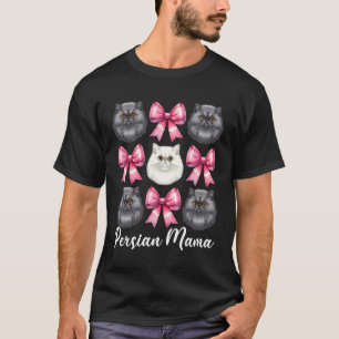 Perzische Mama Moeder Perzische Kat Moederdag Roze T-shirt