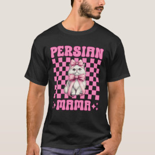 Perzische Mama Moeder Perzische Kat Moederdag Roze T-shirt