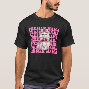 Perzische Mama Moeder Perzische Kat Moederdag Roze T-shirt