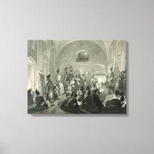 Perzische moskee in Jerevan, Armenië, een nacht in Canvas Afdruk