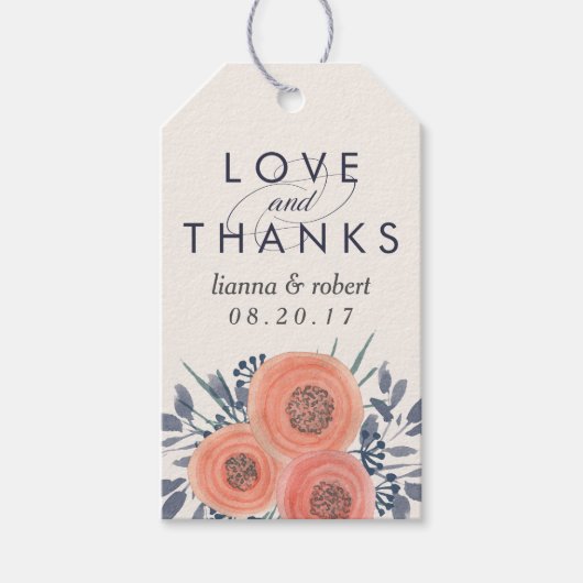 Perzische papaver Weddenschap Cadeaulabel (Voorkant)