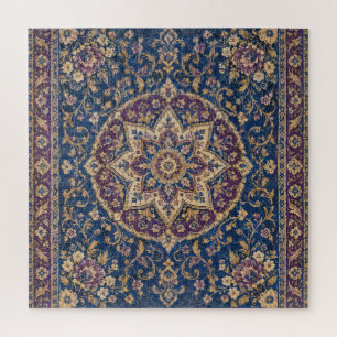 Perzische Puzzel Koninklijk Blauw Vintage Bloemstu