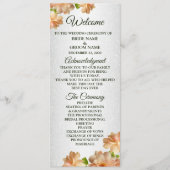 Perzische Rozen Floral Silver Glitter Elegant Wedd Programma (Voorkant)