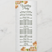 Perzische Rozen Floral Silver Glitter Elegant Wedd Programma (Achterkant)