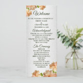 Perzische Rozen Floral Silver Glitter Elegant Wedd Programma (Staand voorkant)