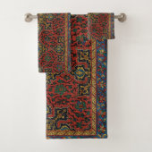 Perzische tapijt rood blauw Classic Bad Handdoek (Insitu)