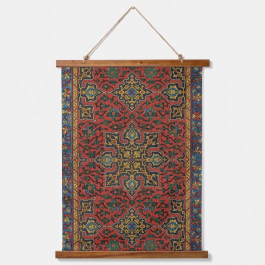 Perzische tapijt rood blauw Classic Hangend Wandkleed (Voorkant)