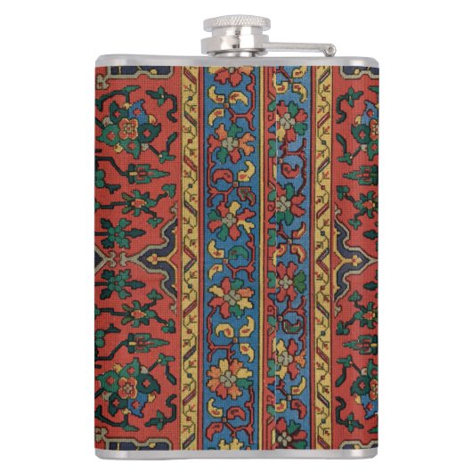 Perzische tapijt rood blauw Classic Heupfles (Achterkant)