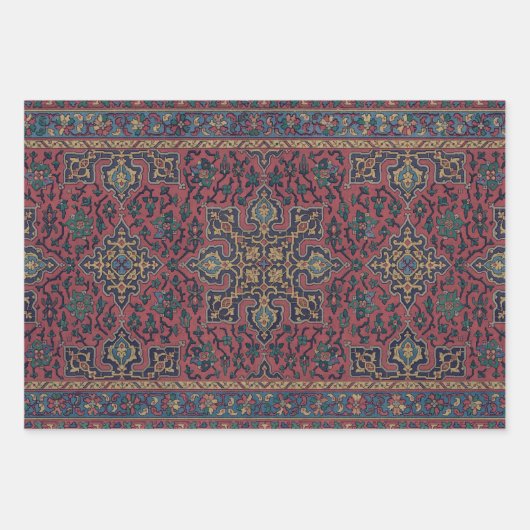 Perzische tapijt rood blauw Classic Inpakpapier Vel (Voorkant 3)