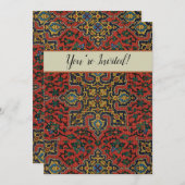 Perzische tapijt rood blauw Classic Kaart (Voorkant / Achterkant)