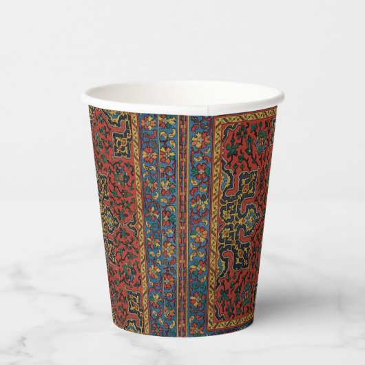 Perzische tapijt rood blauw Classic Papieren Bekers (Rechts)