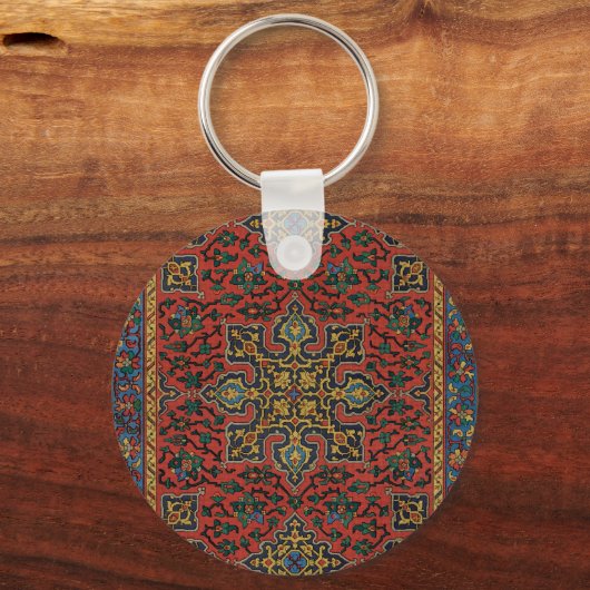 Perzische tapijt rood blauw Classic Sleutelhanger (Achterkant)