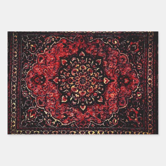 Perzische tapijten in roos gekleurd veld inpakpapier vel (Voorkant 2)