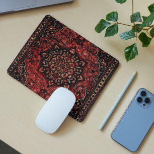 Perzische tapijten in roos gekleurd veld muismat