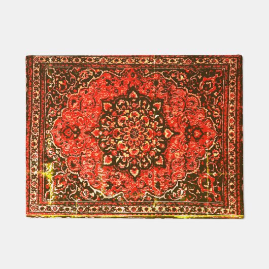 Perzische tapijten kijken naar grijze sinaasappels deurmat (Voorkant)