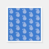 Perzische tegel paisley - wit op kobalblauw servetten (Voorkant)