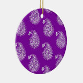 Perzische tegelpaisley - wit op paars keramisch ornament (Rechts)