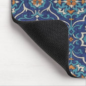 Perzische tegelpatroon muismat – Elegant blauw geo (Hoek)