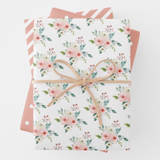 Perzische Waterverf Floral Wedding Inpakpapier Vel (In situ)