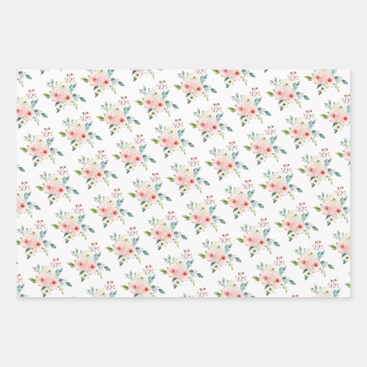 Perzische Waterverf Floral Wedding Inpakpapier Vel (Voorkant)