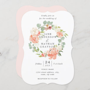 Perzische Waterverf Floral Wreath Weddenschap Kaart