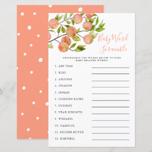 Perzons Baby shower Word Scramble Game