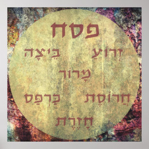 Pesach Hebreeuwse Bord Passover Poster