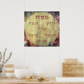 Pesach Hebreeuwse Bord Passover Poster (Keuken)