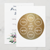 Pesach - Invitation PERSONNALISÉE pour la soirée S (Devant / Derrière)