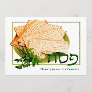 "Pesach, Matzah, Maror" Passover Seder Invitations Kaart