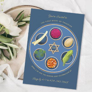 Pesach Seder Bord Happy Pesach Avondmaal Kaart