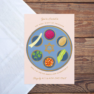 Pesach Seder Bord Happy Pesach Avondmaal Kaart