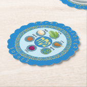 Pesach Seder Kosher zes verschillende Passover foo Kartonnen Onderzetters (Gekanteld)