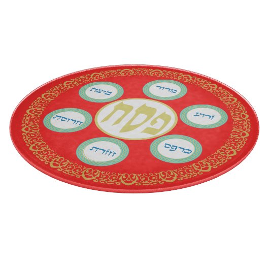 Pesach Seder Kosher zes verschillende Passover foo Snijplank (Hoek)