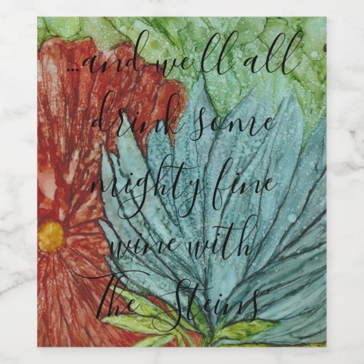 Pesach Wijnflesje Label Mooie Fleurs Wijn Etiket (Enkel label)