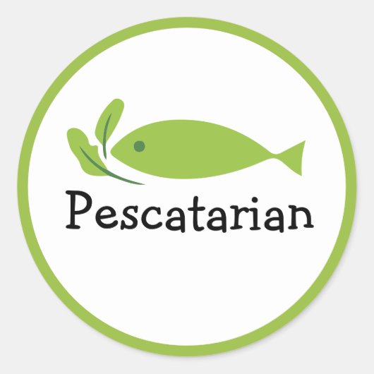 Pescatarian Diet Poisson écologique Vert Étiquette (Devant)