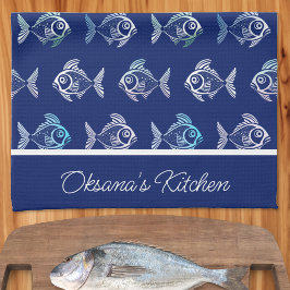 Pescatarisch patroon theedoek