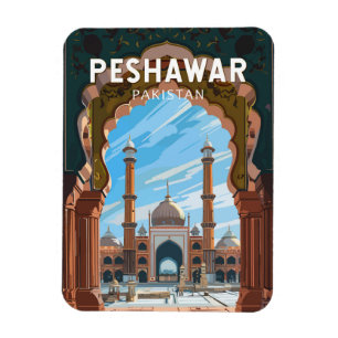 Peshawar Pakistan Reizen Kunst Vintage Magneet