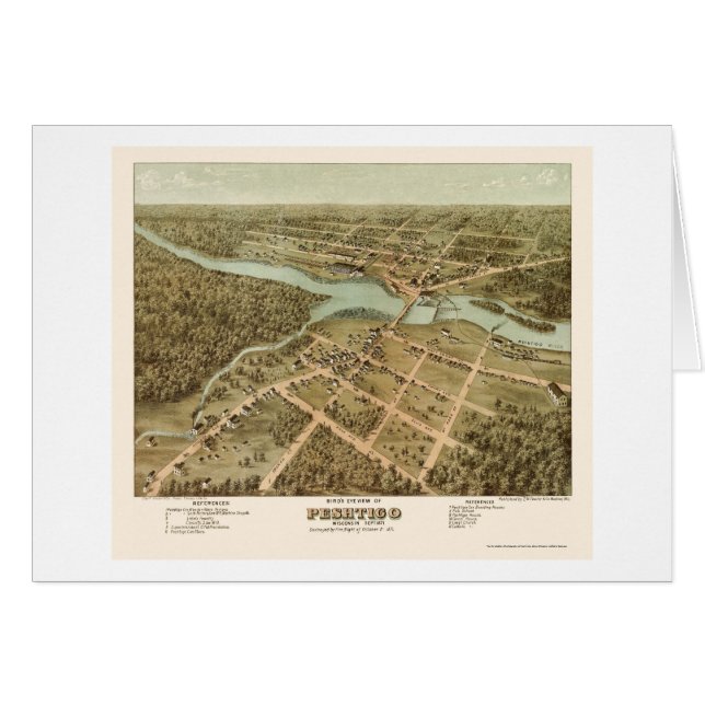 Peshtigo, carte panoramique de WI - 1871 (Devant horizontal)