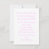 Pesonalized Funny Second Birthday Girl Party Kaart (Achterkant)