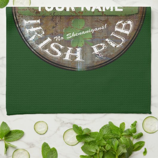 Pesonalized Irish pub-teken Theedoek (Gevouwen)